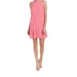 Hutch Anthropologie Ribbed Fit and Flare Mini Dress Hot Pink Size S
